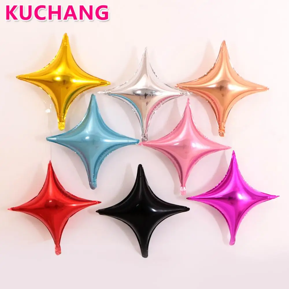

50pcs 10/26inch Rose Gold Four-pointed Star Foil Balloons Birthday Party Wedding Decoration Baby Shower Valentine's Day Supplies
