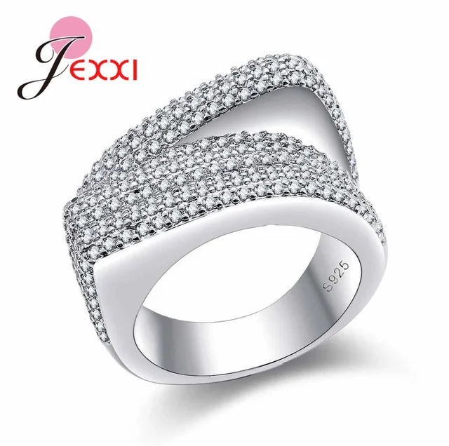 JEXXI High Quality Clear Cubic Zircon Crystal Women Wholesale Genuine S90 Silver JEXXI High Quality Clear Cubic Zircon Crystal Women Wholesale Genuine S90 Silver