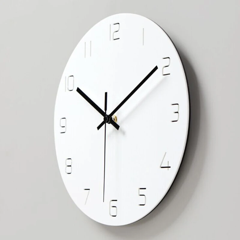 12 Inch Wall Clock Nordic Household Mute Living Room Bedroom Minimalist Modern Decorative Wall Watch Quartz Round Clocks