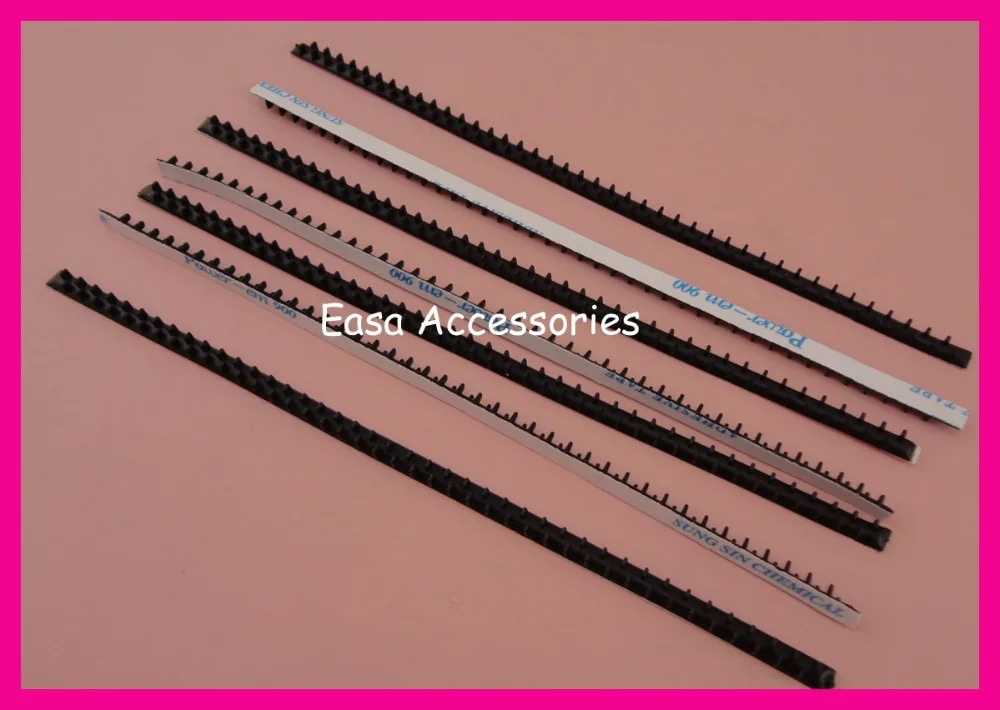 

20PCS 5mm*18.0cm Adhesive Black Rubber Two Rows Headband Teeth, Lined Headbands Self-stick Rubber Hairband Comb Teeth Korea Item