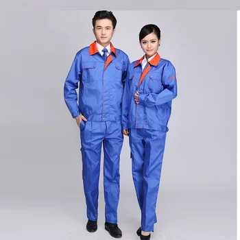 

(10 set-Shirt&Pant)Long sleeve smock suit male mechanics custom made machine electric welding gas station coverall suits