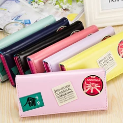

New Arrival Korean Long Women Wallets Sweet Sophisticated Lady Holders Money Clip Letter Patchwork Purse Freeshipping