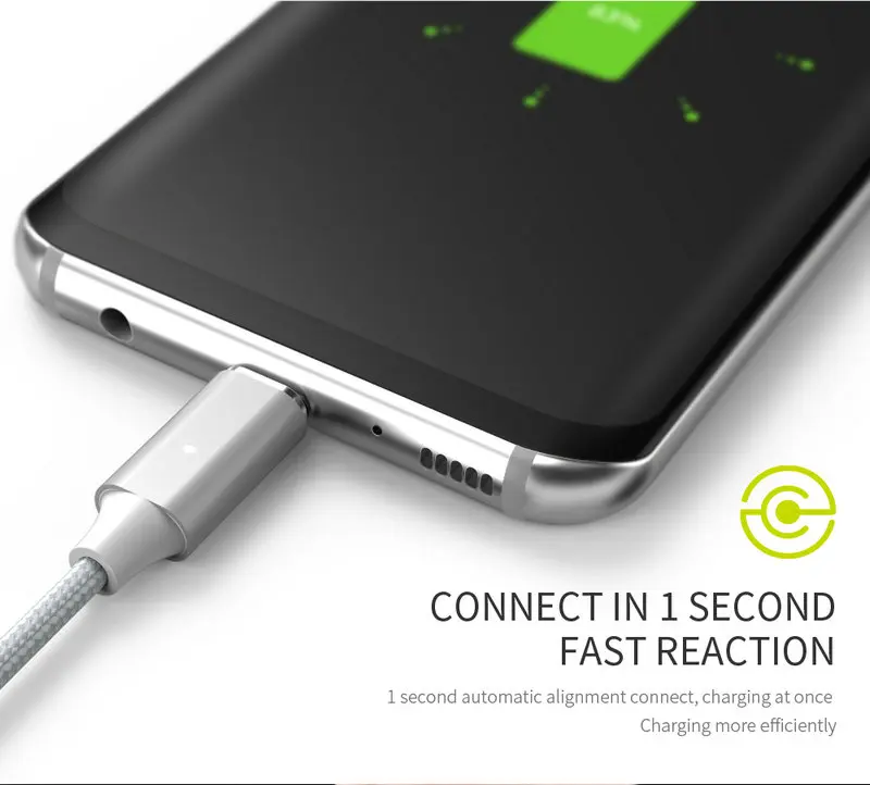 WSKEN Lite2 Magnetic Type C USB Cable Fast Charging USB Data Cable For Samsung Note 9 S9 S8 Sony Huawei Nokia HTC USB C Cable