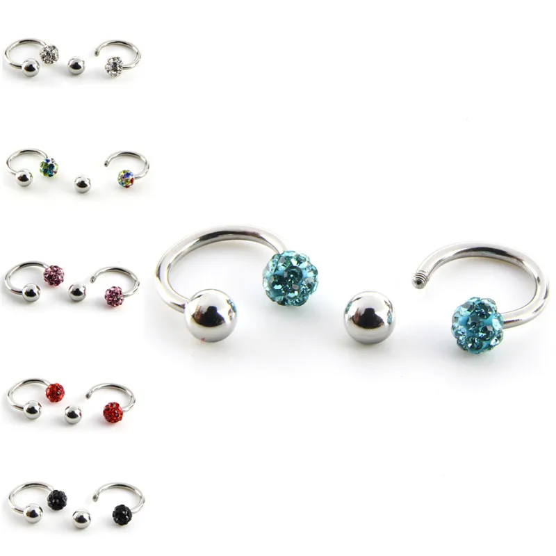 Labret Nipple Hoops Nose Eyebrow Barbell Body Piercing Jewelry