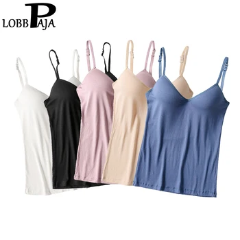 

LOBBPAJA Sexy Women Seamless Padded One-piece Camisole Adjustable Straps Camisoles Top Tanks Vest Basic Summer 2018