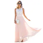 Save 3.26 on Women Dress Summer 2017 For Beach Lace Print Sleeveless O-neck Slim Elegant Party Dress Long Sundress Vestidos