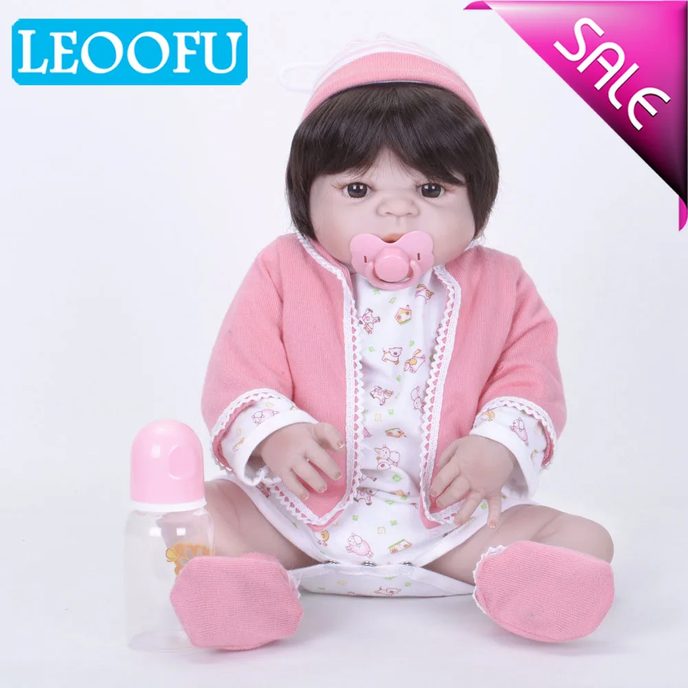 

LEOOFU 55cm 22inch realistic soft silicone reborn babies adorable baby boys girls kids play house toys toy doll bebe reborn doll