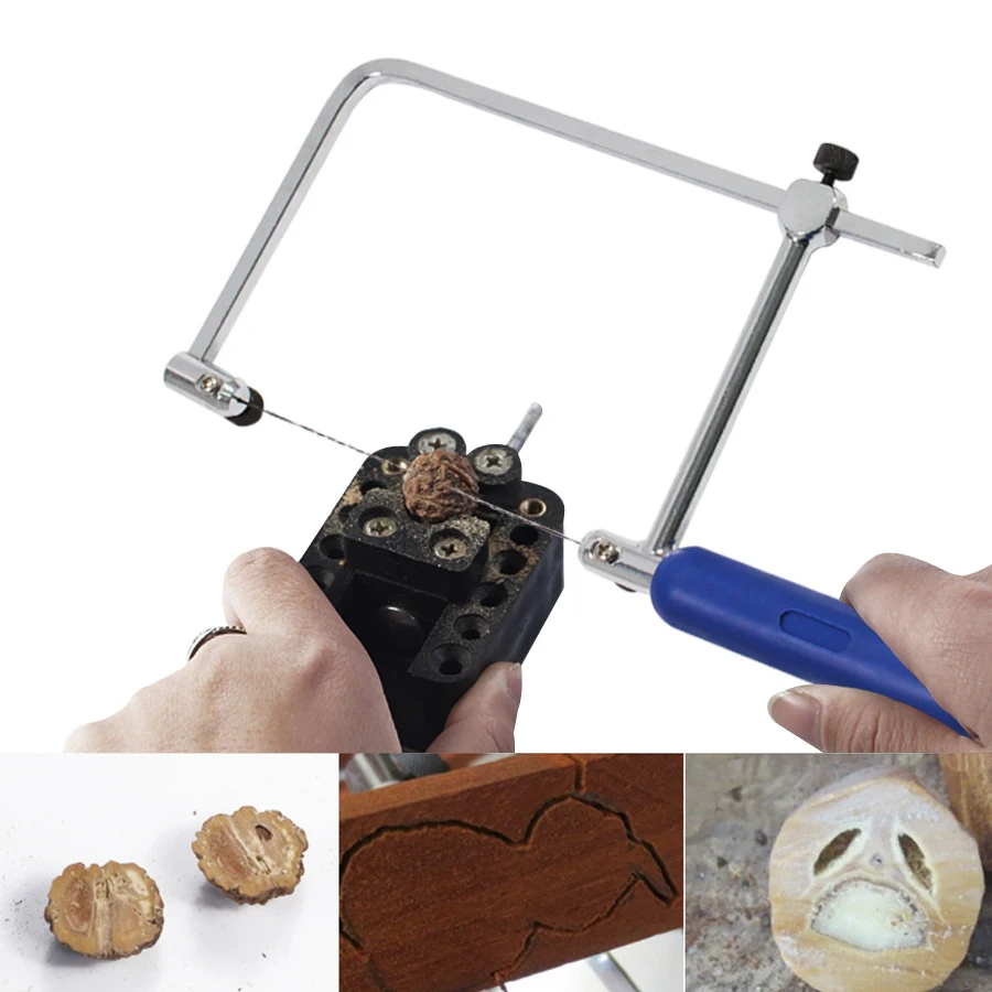 

Saw Frame Saw Bow for DIY Tools Woodworking Craft Tools 400#/500# Pull Flower Saw Hand Tools Set With 12pcs Spiral Sawblades