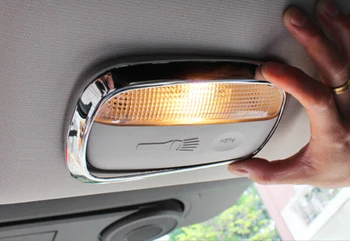 

Chromed ABS Plastic Interior 2PCS Middle+Rear Reading Light Cover Trim For Jeep Compass 2011 2012 2013 2014 2015