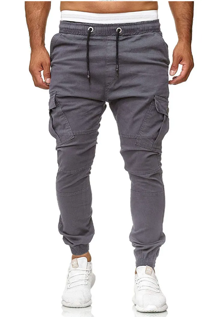 SUKIWML мужские брюки 2019 хип-хоп шаровары, штаны для бега брюки модные мужские брюки однотонные мужские s джоггеры мульти-карманные брюки