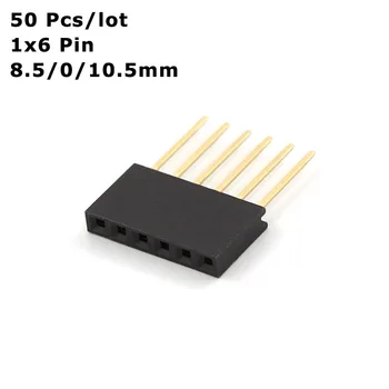 

Hellotronics 50 Pcs/Lot 8.5/0/10.5mm 2.54mm Pitch Gold Finish Stackable Header 1x6 Pins For Arduino R3
