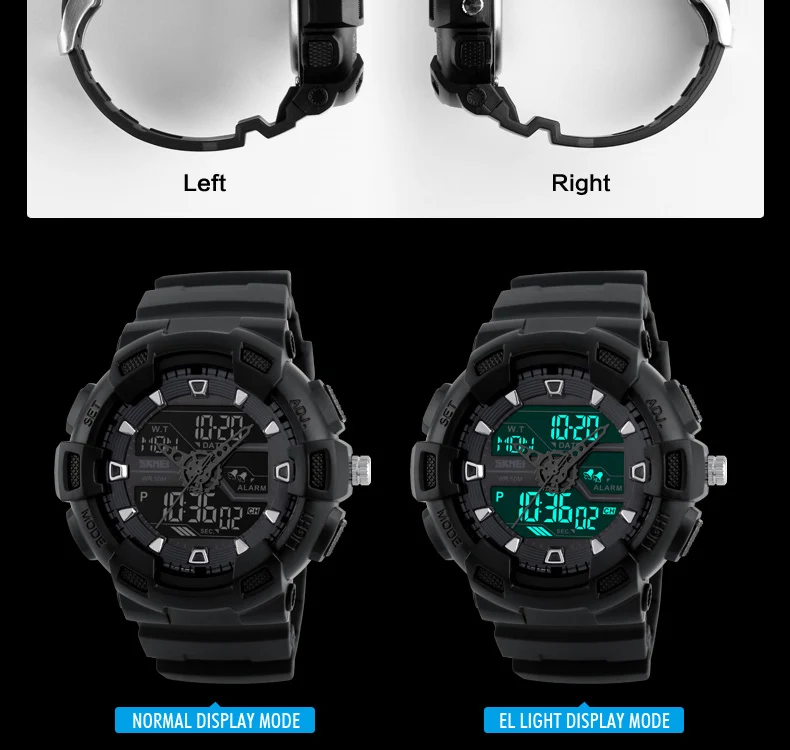SKMEI мужские уличные спортивные кварцевые часы модные повседневные часы многофункциональные водонепроницаемые часы мужские s брендовые наручные часы с двойным дисплеем