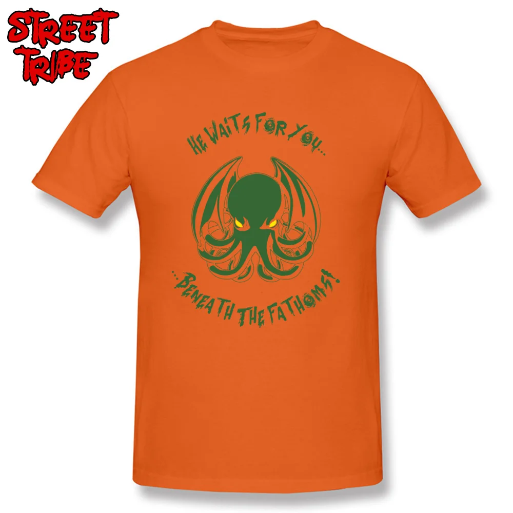 Beneath The Fathoms 100% Cotton Men's Short Sleeve Tops Tees Camisa VALENTINE DAY T Shirt New Design Round Neck T Shirt Beneath The Fathoms orange