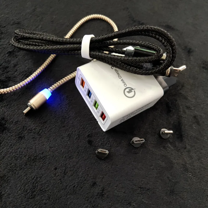 

Magnetic USB Cable For iphone Xiaomi Samsung J7 J3 J5 A5 J4 J6 A6 Plus J8 A7 2018 2016 2017 Quick Charge 3.0 USB Charger Adapter