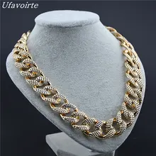 Ufavoirte, фирменный дизайн, сделай сам, модное Ювелирное колье, ожерелье, пластик, золотой цвет, цепочка, ожерелье для женщин, макси, высокое качество, ожерелье