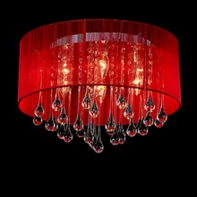 Марли Кристалл Потолочные светильники модные Гостиная Спальня роскошный отель домашнего Освещение Красный Серебряный Розовый потолочные светильники ZA