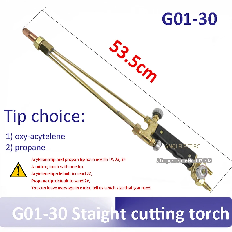 G01 30 straight tip Oxygen Acetylene gas cutting Torch oxy