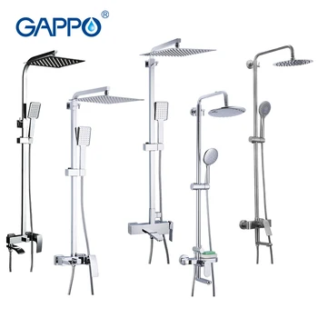 

GAPPO Bath Shower System Wall Mounted Rainfall Head Shower Faucet Single Handle Bathroom Shower Set Waterfall Massage Jets Spout