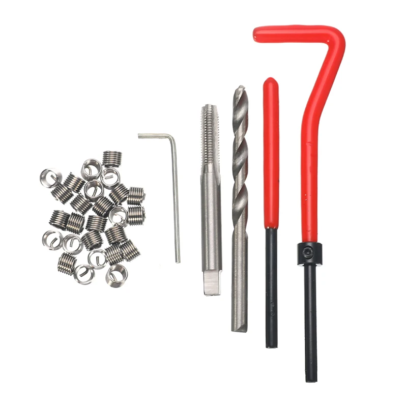 

30 Pcs/set M6X1.0 Car Coil Drill Tool Metric Thread Repair Insert Kit For Helicoil