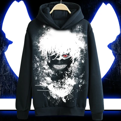 

Anime Tokyo Ghoul Hoodie Kaneki Ken Black casual Coat Cosplay Costume
