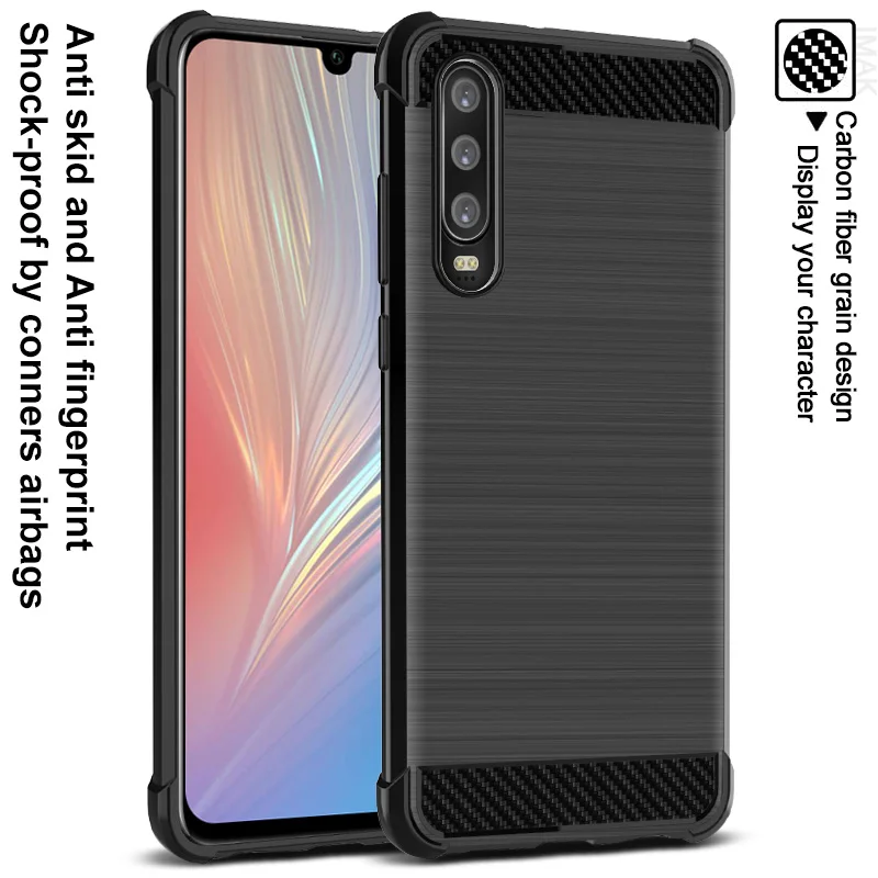 

Imak Vega Carbon fiber Brushed Soft Case & Conners Airbags For Huawei P30/P30 Pro/P30 Lite Honor 10 Lite P Smart 2019 Nova 4E
