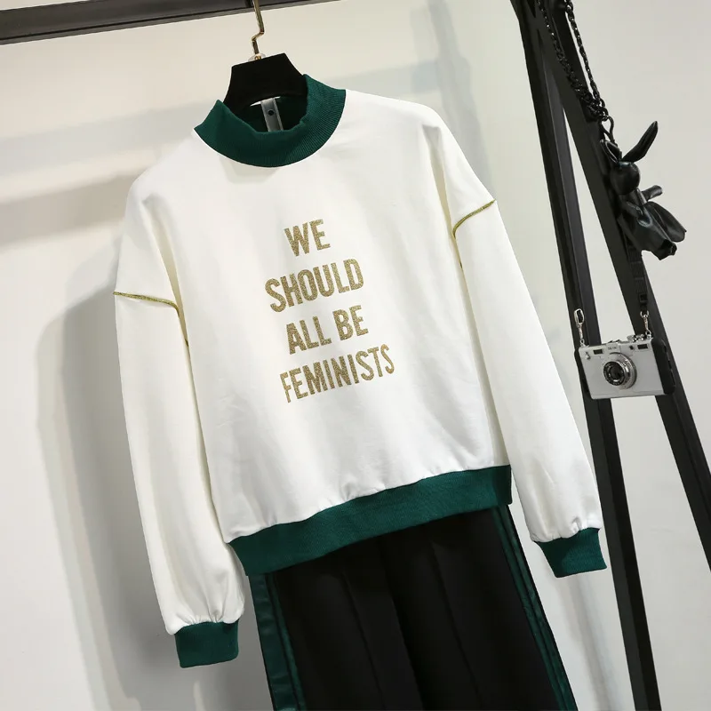 

Women's fashion loose sweater trouser suit