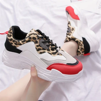 

QWEDF/ 2019 new summer casual women's sneakers Thick bottom breathable Creeping shoes Lace-Up Walking shoes Female 36-41 YC-65
