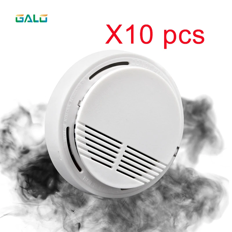 

10PCS Sensitive Fire Protection Smoke Detector Work Independently Home Warehouse Office Security Alarm
