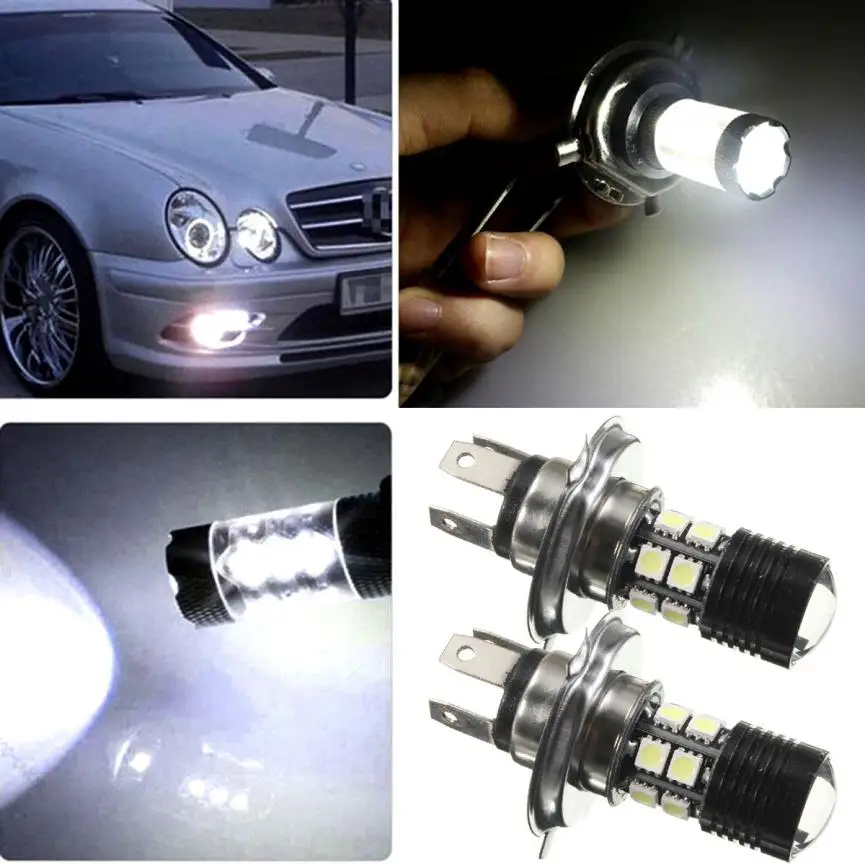 

Newest 2 PCS H4 SMD LED Driving Car Head Light Lamp Bulbs White Super Bright Car Styling Automobiles Vechile Car Accessories