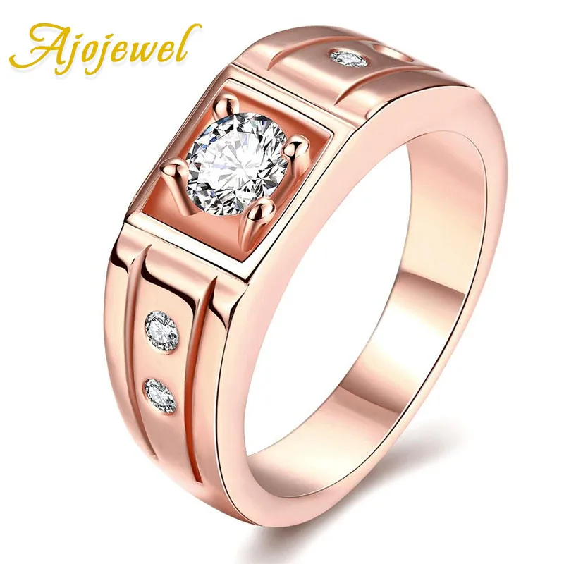

Ajojewel Ringen Cubic Zircon Mens Ring Size 8-10 Bague Homme 3 Colors to Choose