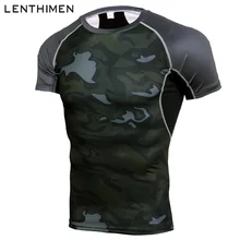 Брендовая футболка для бега, мужские компрессионные трико, мужские футболки с коротким рукавом, быстросохнущие спортивные футболки, футболка для спортзала, фитнеса, топ для мужчин, s Rashgard Camo