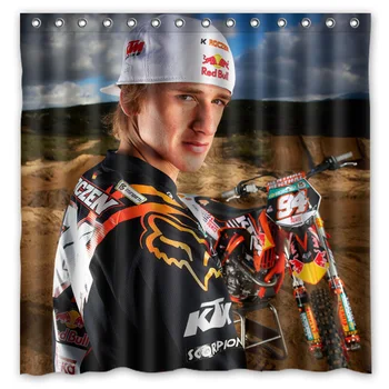 

Ken Roczen Pattern Printed Polyester Shower Curtain Waterproof Home Bathroom Curtains 180x180cm