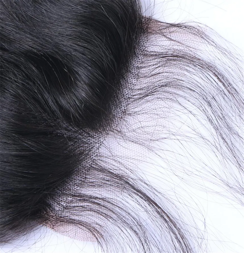 Бразильские прямые пучки волос с закрытием 3 пучка с закрытием кружева 8-24 ''remy волосы пучки с закрытием натуральный цвет