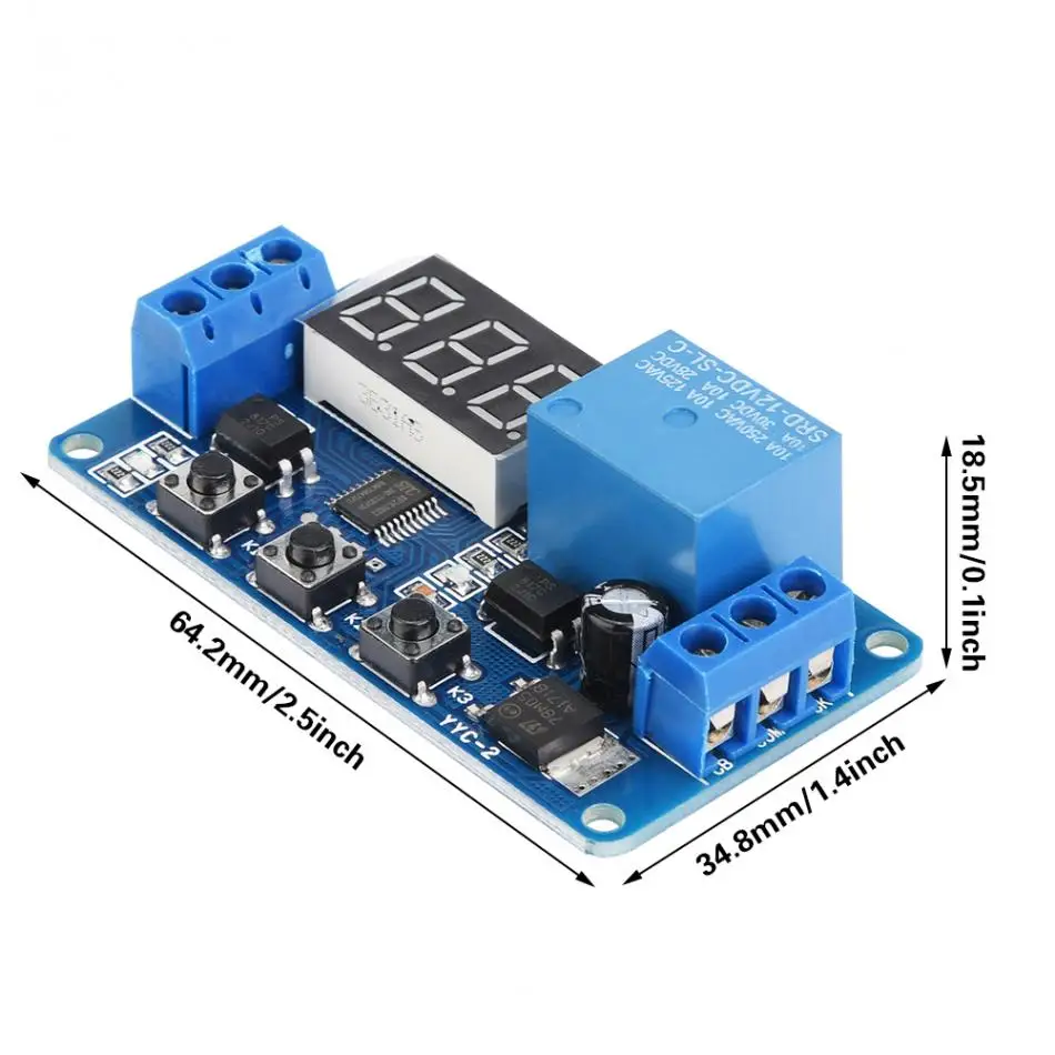 YYC-2 светодиодный Дисплей регулируемый таймер автоматизации реле Управление модуль автоматического включения света 5/6/12/24V