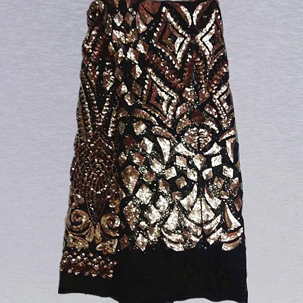 Zfn12 boa venda tecido de renda líquida africano com lantejoulas, Tela do laço francês, Adorável net rendas para vestido de noiva