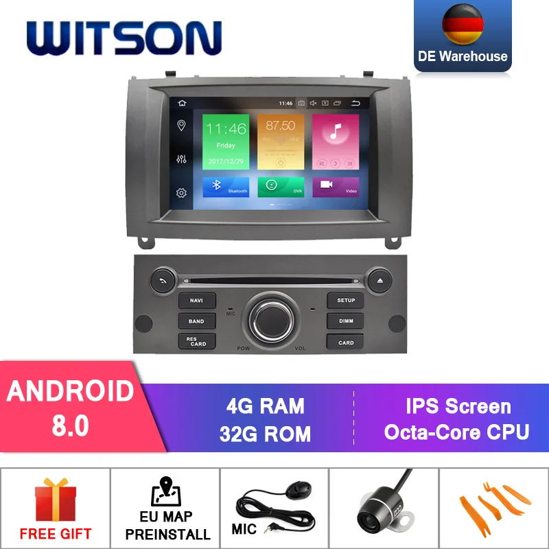 

WITSON Android 9.0 Octa- core (Eight-core) 4G RAM +64G ROM CAR DVD PLAYER GPS For PEUGEOT 407 touch screen auto radio dvd