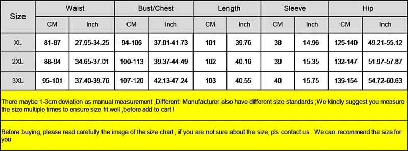 SIZE CHART