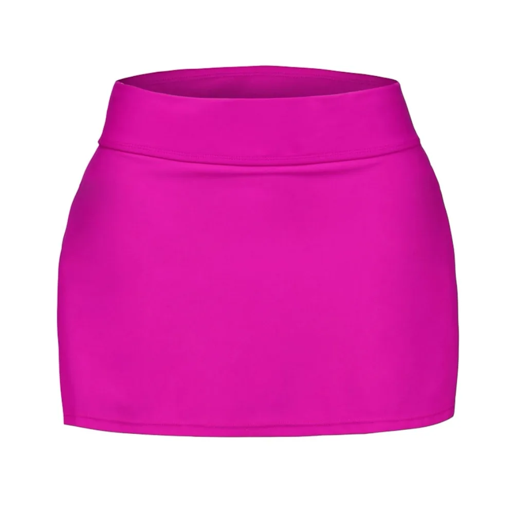 

Hot Plus Size Royal Blue Skirted Swim Bikini Bottom Beach Holiday Simple Sexy Split Single Low Waist Skirt Swimwear Skirt