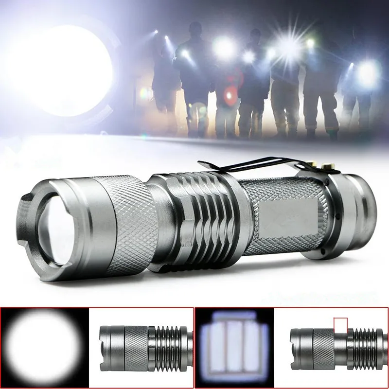 

Mini Ultra Bright Flashlight Tactical Mini Zoomable LED Torch Light Adjustable Focus Portable energy saving Lamp for hiking/etc