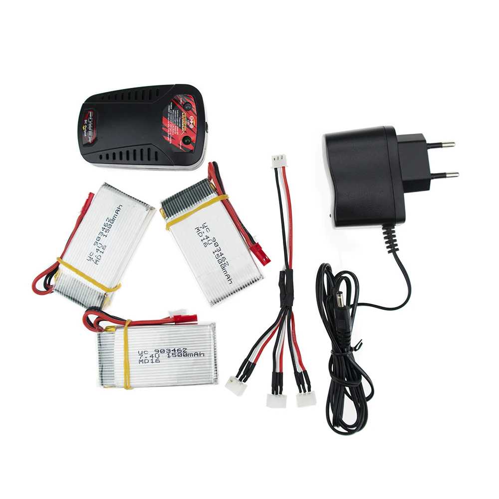 3 шт. 7 4 В 1500 мАч Lipo батарея jst вилка EU зарядное устройство для WLtoys V913 2 4G 4CH с