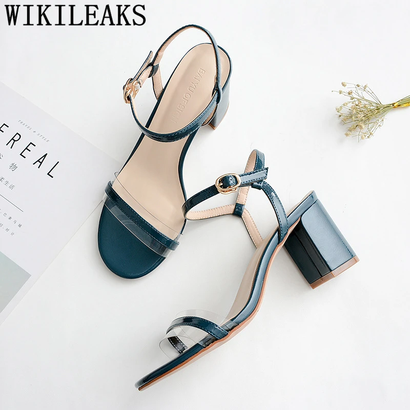 clear designer sandals