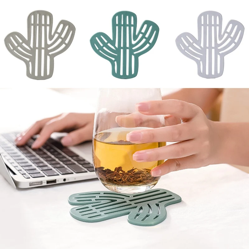 

1 Piece Cactus Shape Silicone Non-Slip Mat Cup Tableware Pad Placemat Tea Mug Coaster Stand The Hot