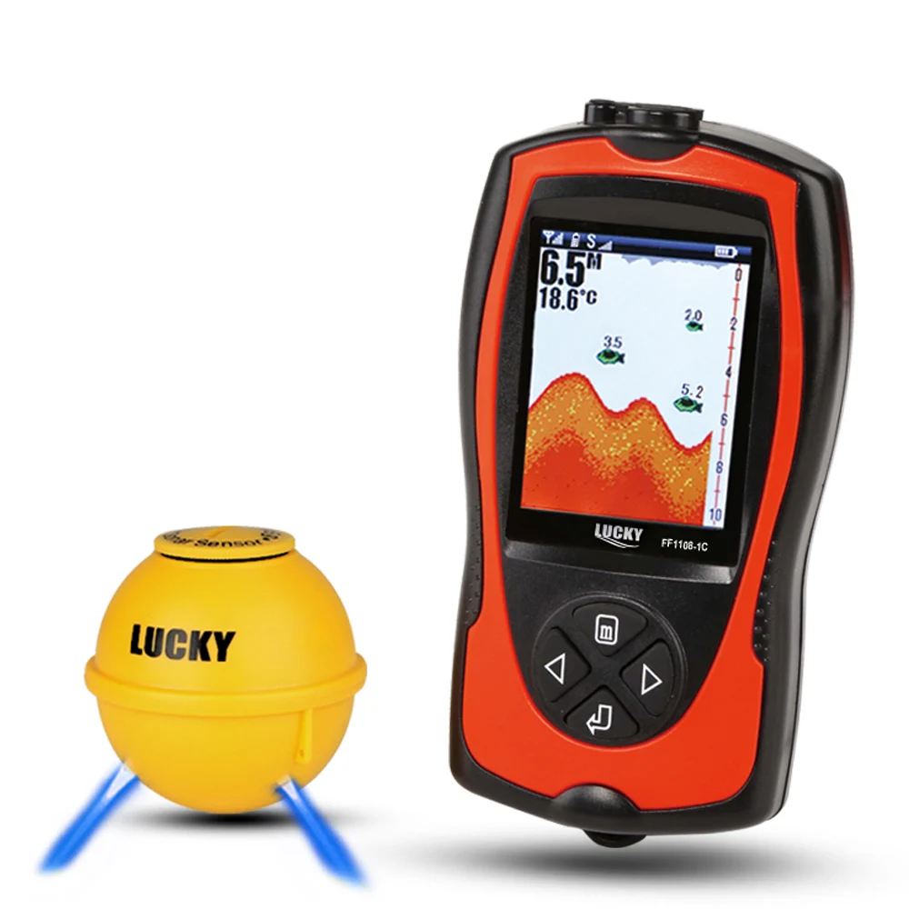 

Lixada Portable Fish Finder 2-in-1 Rechargeable 2.4inch LCD Wireless Sonar Transducer Depth Locator Fish Alarm Detector Pesca