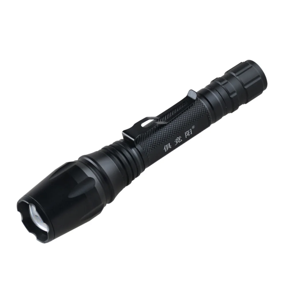 Strong light zoom Flash light Clip Torch Rechargeable Aluminum alloy