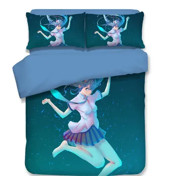 

3D Anime Cartoon Bedding Sets Quilt Cover With PillowCases single double duvet cover beautiful twin queen king girls bedclothes