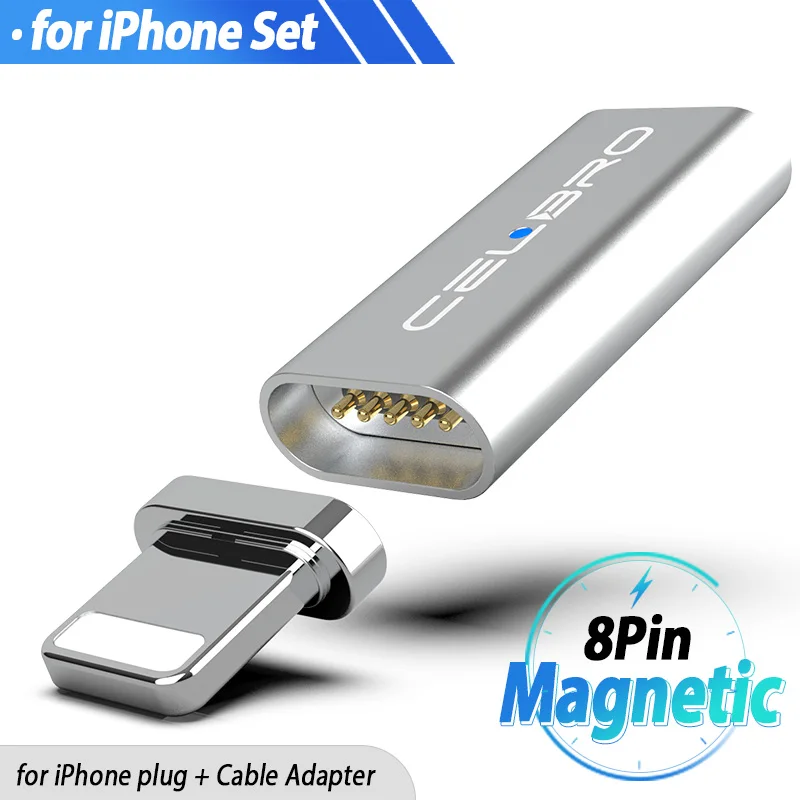USB Магнитный адаптер типа c Micro USB магнитный разъем для iPhone samsung Quick Charge 3,0 Магнитный usb зарядный кабель конвертер - Цвет: Set for Apple