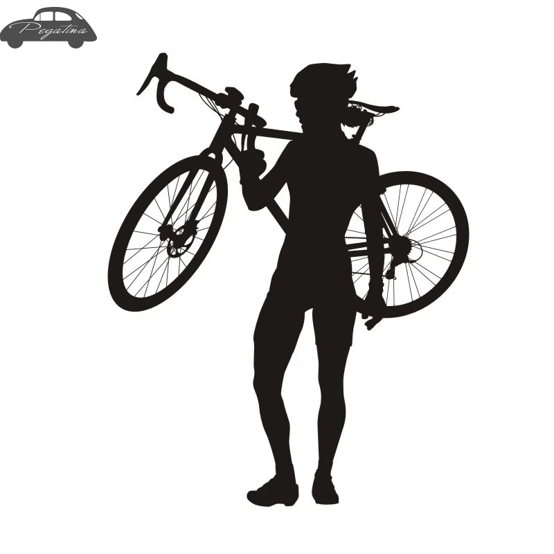 Pegatina Woman Bike Sticker Bicycle Cycling Car Decal Posters Vinyl Wall Decor Mural Sticker