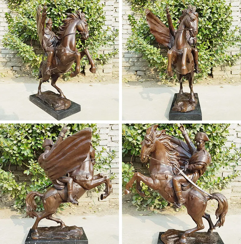 Чистая Бронзовая статуя Наполеон Бонапарт Ride Horse Art Классическая скульптура