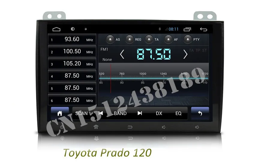Toyota Prado ленд крузер sm58-lc FJ 120 чистый андроид 4.4 HD1024 * 600 dvd-плеер автомобиля радио 2004