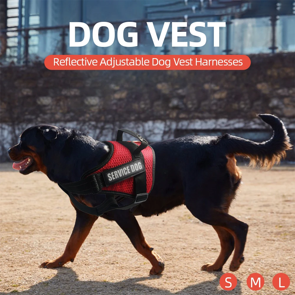 

Reflective Service Dog Vest Harnesses Lightweight Sturdy Dog Harness Adjustable Service Dog Vest For Outdoor Walking